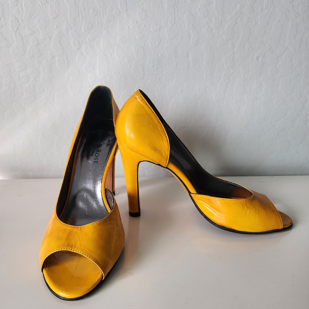 VINTAGE Yellow Peep-Toe High Heels by TAYRN ROSE